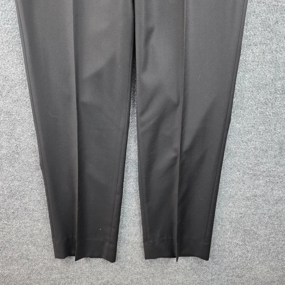Peter Millar Mens Size 35 Black 100% Wool Flat Front Dress Trousers MS17B99‎